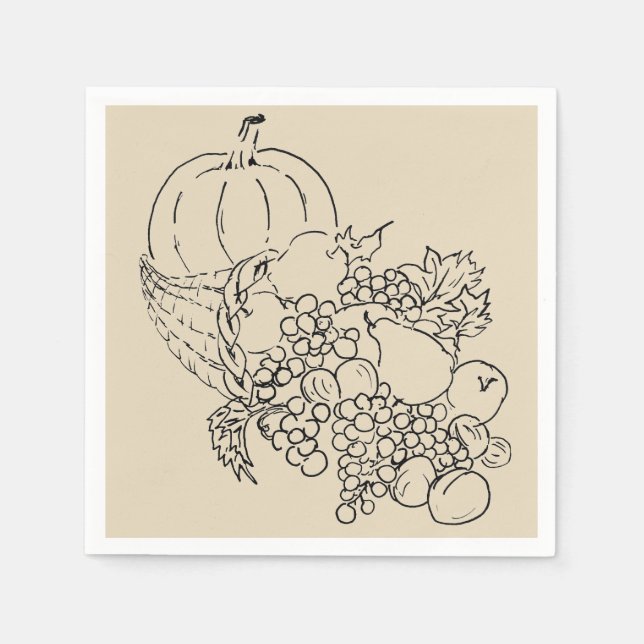Herbsternte Erntedank Illustration Serviette (Vorderseite)
