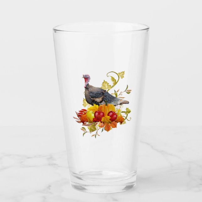 Herbsternte / Erntedank Türkei Pint Glas (Vorderseite)