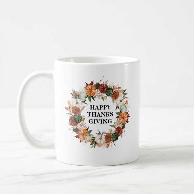 Herbsternte glücklich dankend kaffeetasse (Links)