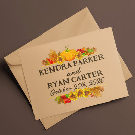 Herbsternte Hochzeit der Bauer Dankeskarte