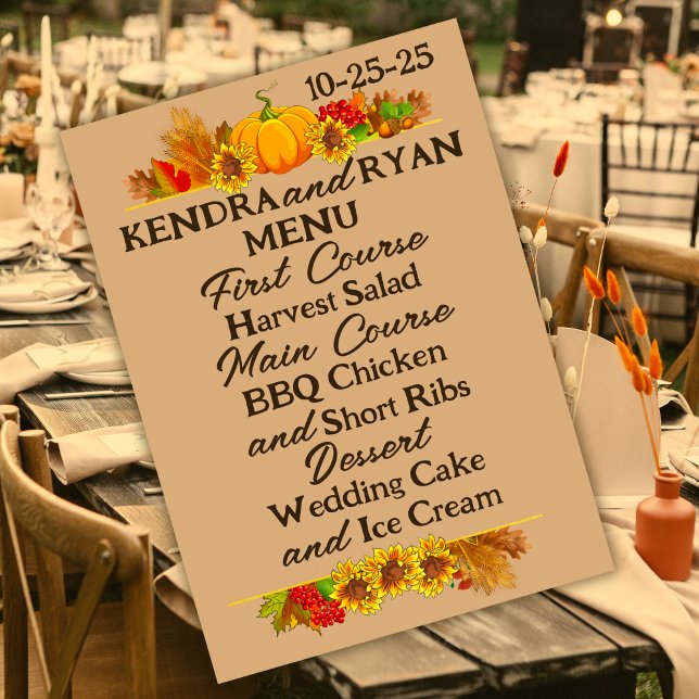 Herbsternte Hochzeit der Bauer Menükarte (Von Creator hochgeladen)