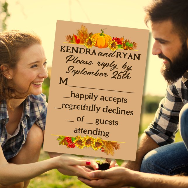 Herbsternte Hochzeit der Bauer RSVP Karte (Von Creator hochgeladen)