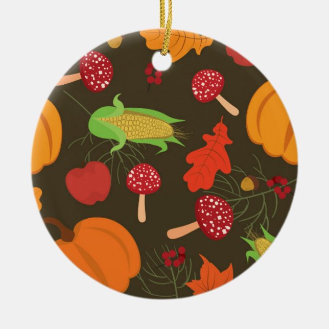 Herbsternte Keramik Ornament (Vorne)