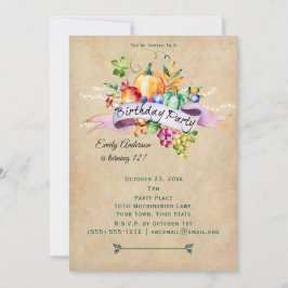 Herbsternte Lichter Geburtstag Einladung