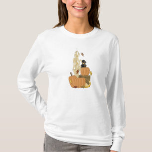 Herbsternte Maisstängel, Kürbisse, Krähe T-Shirt