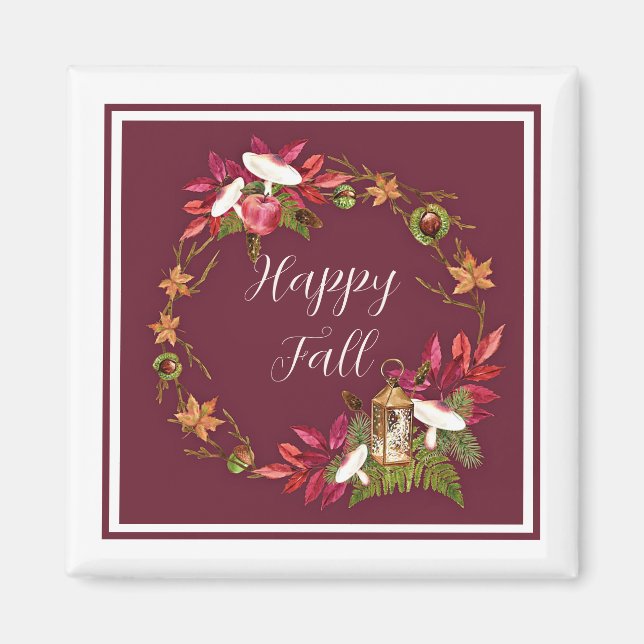 Herbsternte Natur mit anpassbarem Text  Magnet (Vorne)