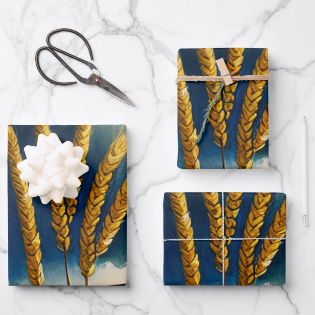 Herbsternte Prairie Gold Geschenkpapier Set (Vorderseite)