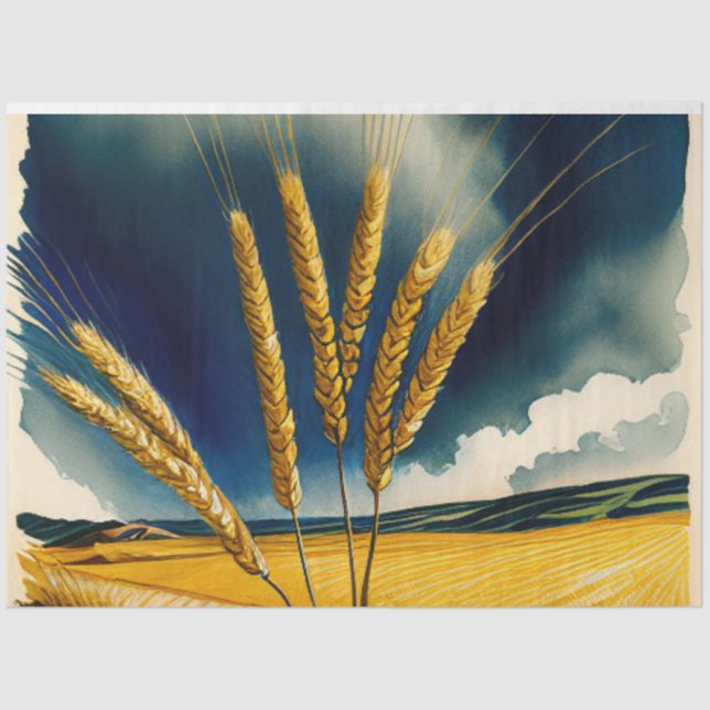 Herbsternte Prairie Gold Tissue Paper Seidenpapier (Vorderseite)