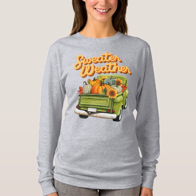 Herbsternte Retro Lieferwagen LKW T-Shirt (Vorderseite)
