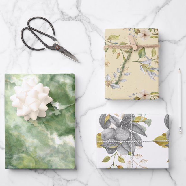 Herbsternte Themenmuster Umhüllungspapierblätter Geschenkpapier Set (Vorderseite)