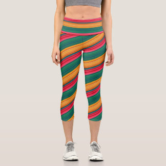 Herbsternte Verdant Kariert Capri Leggings