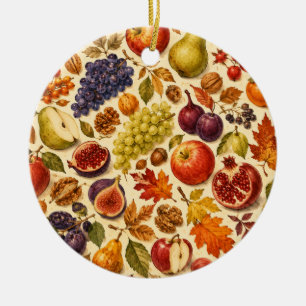 Herbsternte Wasserfarbenmuster Keramik Ornament