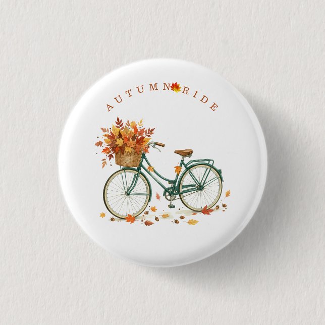 Herbstfahrt Fahrradknopf Button (Vorderseite)