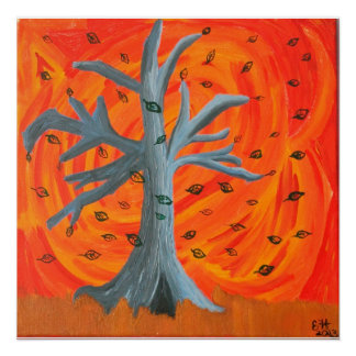 "Herbstfall" Acrylmalerei 20x20 Poster