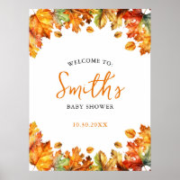 Herbstfall Ahorn Blätter Kinderdusche Begrüßungsze