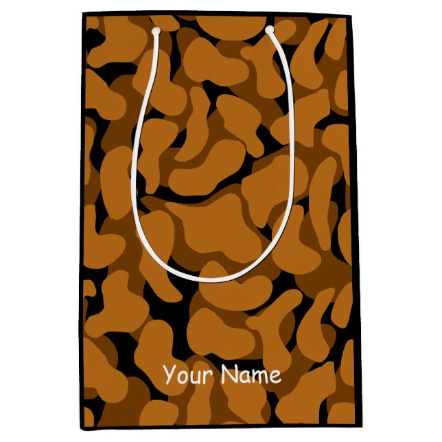 Herbstfall Amoeba Bio Formen Circle Orange Mittlere Geschenktüte (Vorderseite)