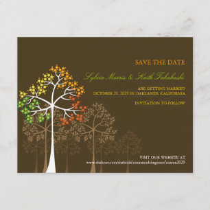 Herbstfall Bäume Woodland Hochzeit retten das Datu Einladung