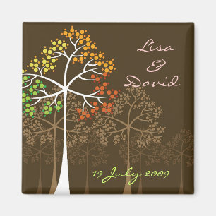 Herbstfall Bäume Woodland Hochzeit retten das Datu Magnet
