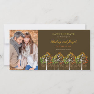 Herbstfall Bäume Woodland Hochzeit retten das Datu Save The Date