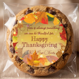Herbstfall Blätter Wreath Happy Thanksgiving Runder Aufkleber
