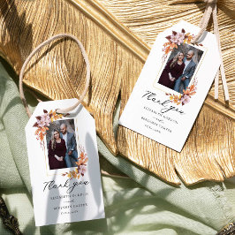Herbstfall Blumenhochzeit Elegantes Foto Vielen Da Geschenkanhänger