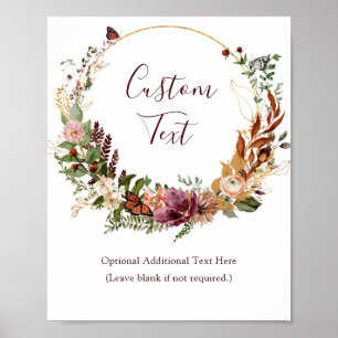Herbstfall Blumenzellenzeichen Poster