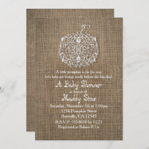 Herbstfall Filigree Pumpkin & Burlap Einladungen