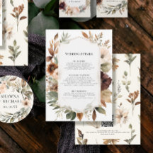 Herbstfall florale Blätter Mute Hochzeit Details