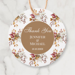Herbstfall florale botanische Hochzeit danke Geschenkanhänger