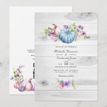 Herbstfall florale Rustikale Land QR Hochzeit