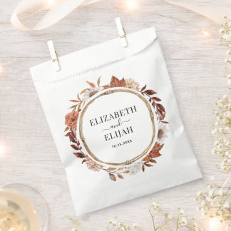 Herbstfall Florale Terracotta Hochzeit Geschenktütchen