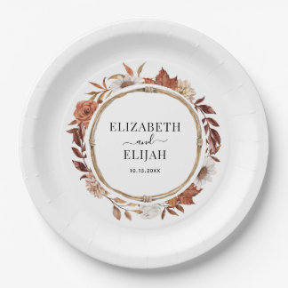 Herbstfall Florale Terracotta Hochzeit Pappteller
