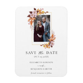 Herbstfall florales Foto Elegantes Skript Botanisc Magnet