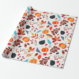 Herbstfall Foliage Pumpkin Holiday Thema Geschenkpapier