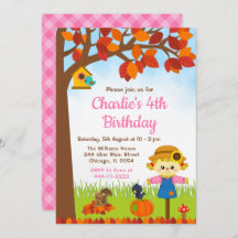 Herbstfall Girl Scarecrow Geburtstag