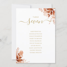 Herbstfall Gold-Sitzplan-Tischnummer