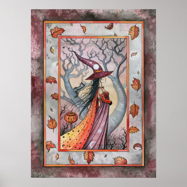 Herbstfall Hexe Wiccan Poster von Molly Harrison (Vorne)