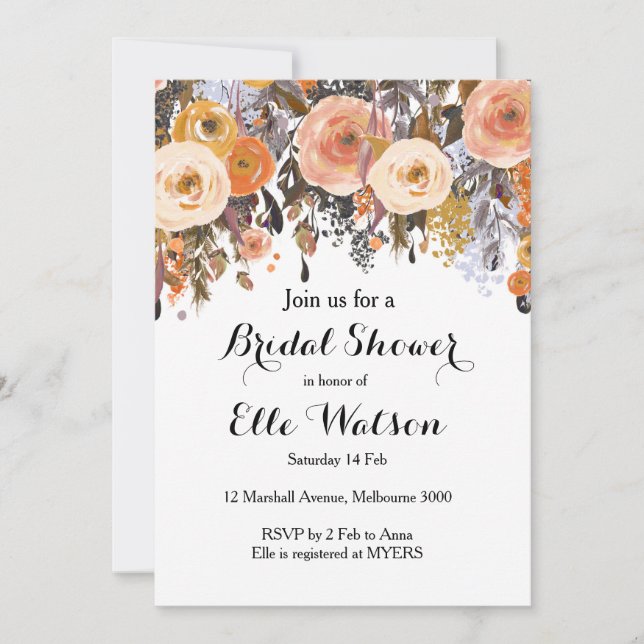 Herbstfall in Liebe Brautdusche Einladung (Vorderseite)