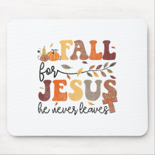 Herbstfall Jesus er Verlasse nie Frauen Mousepad