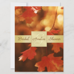 Herbstfall Leaf Brautparty Monogramm Einladung