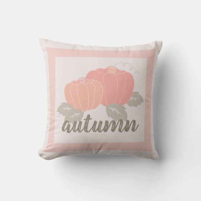Herbstfall Light Pink Pumpkins Kissen Kissen Kisse (Vorderseite)