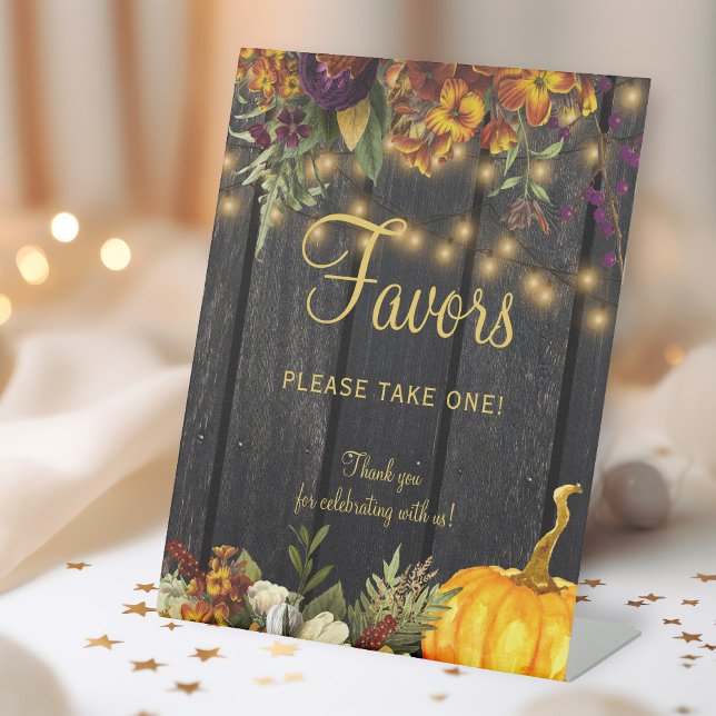 Herbstfall rustikale Gastgeschenke Hochzeit Sockelschild (Von Creator hochgeladen)