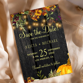 Herbstfall rustikale Holzhochzeit Save The Date