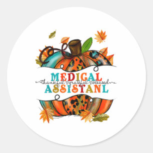Herbstfall T-Shirts Medizinischer Istant Dankbarke Runder Aufkleber
