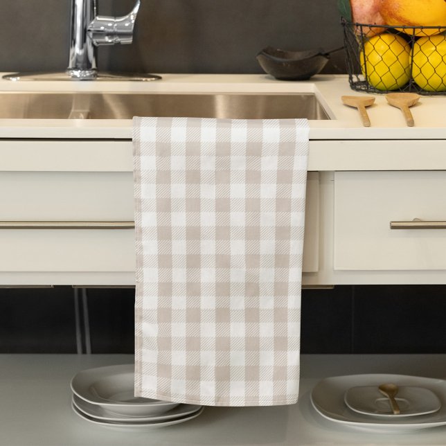 Herbstfall Tan Buffalo Karo Muster Geschirrtuch (Simple tab buffalo check pattern kitchen towel)