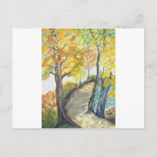 Herbstfall Tree Blätter Kunstmalerei Ziel Postkarte