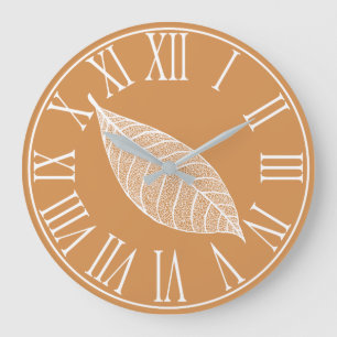 Herbstfall Weißes Leaf Skelett Große Wanduhr
