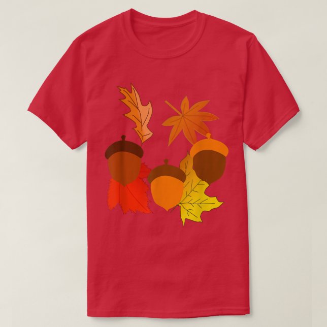 Herbstfallen - Akkorde und Blätter T-Shirt (Design vorne)