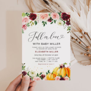 Herbstfallen der Blütendusche der Liebe Einladung