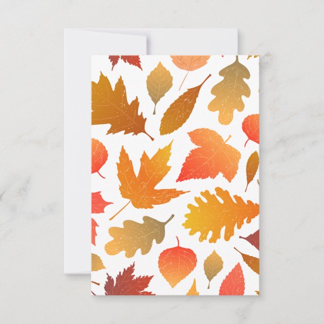 Herbstfallen - Gemütliches Leaf-Muster Dankeskarte (Vorderseite)